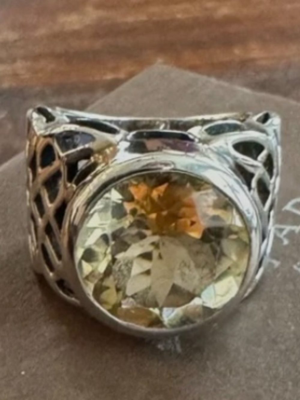 Retired Silpada Celtic Open Weave Citrine Ring R1425 - Sz 5 - Picture 10 of 11